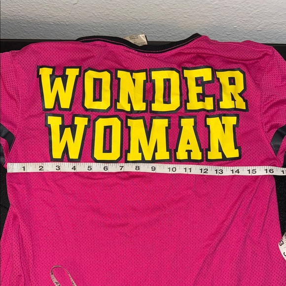 DC Comics Hot Pink Short Sleeve Tee with Yellow Wonder Woman Emblem - Picture 4 of 5